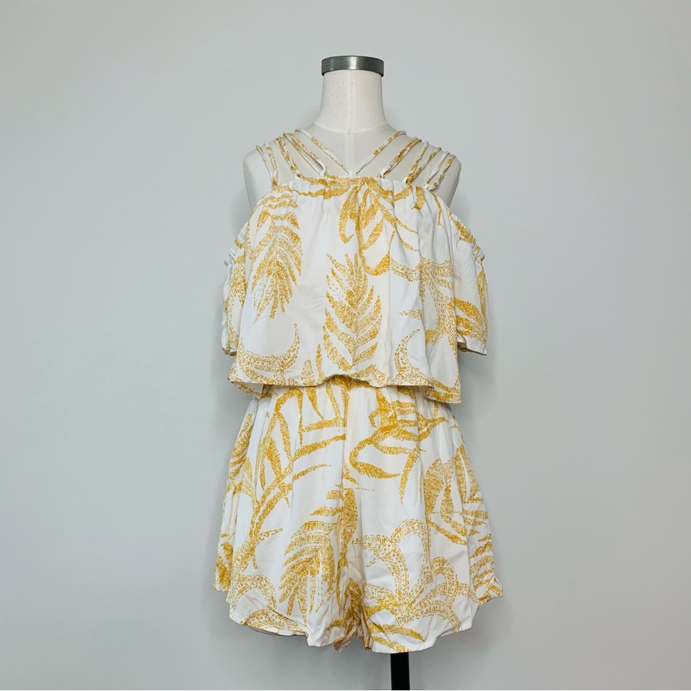 MINKPINK White & Yellow Paradise Romper M